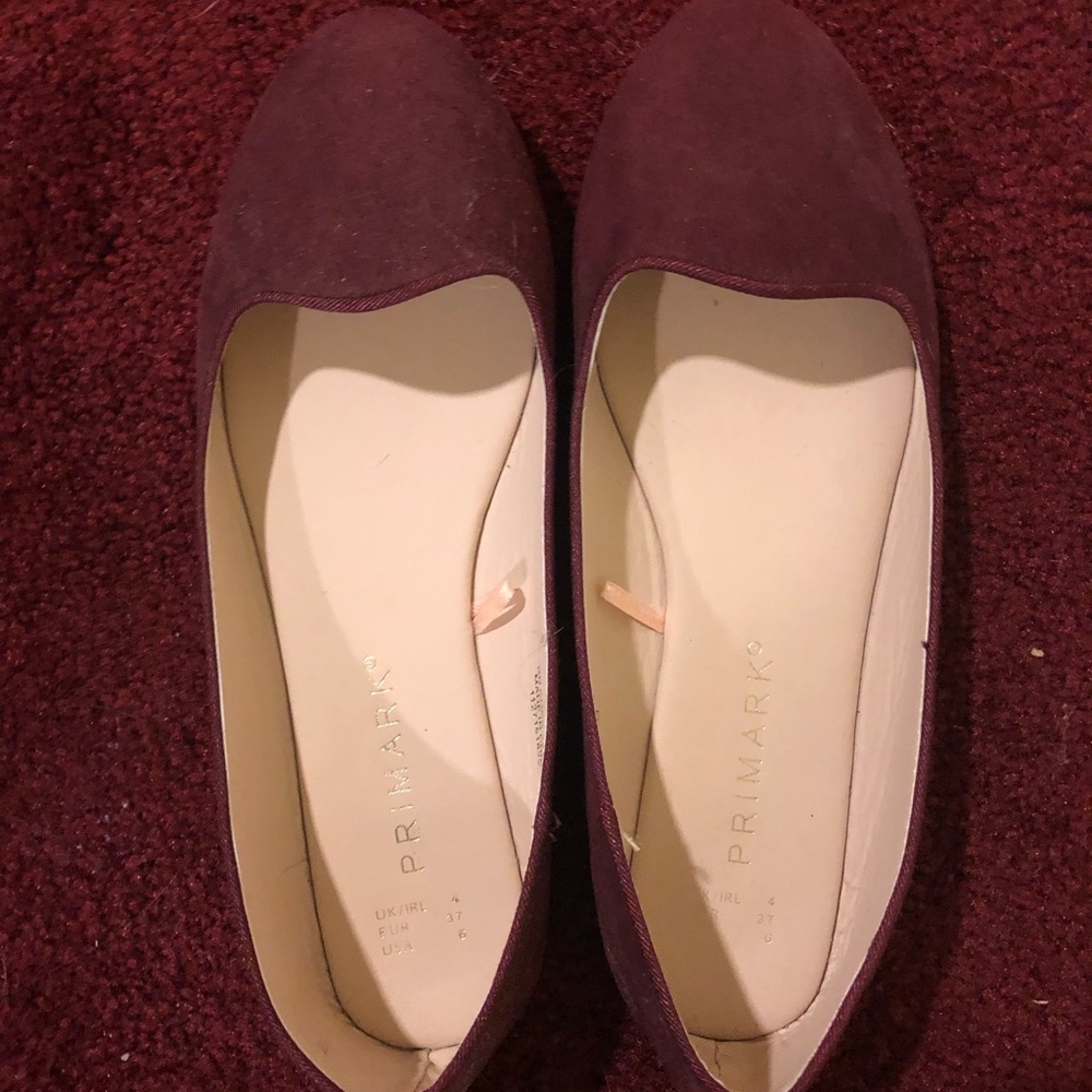 Burgundy Primark flats